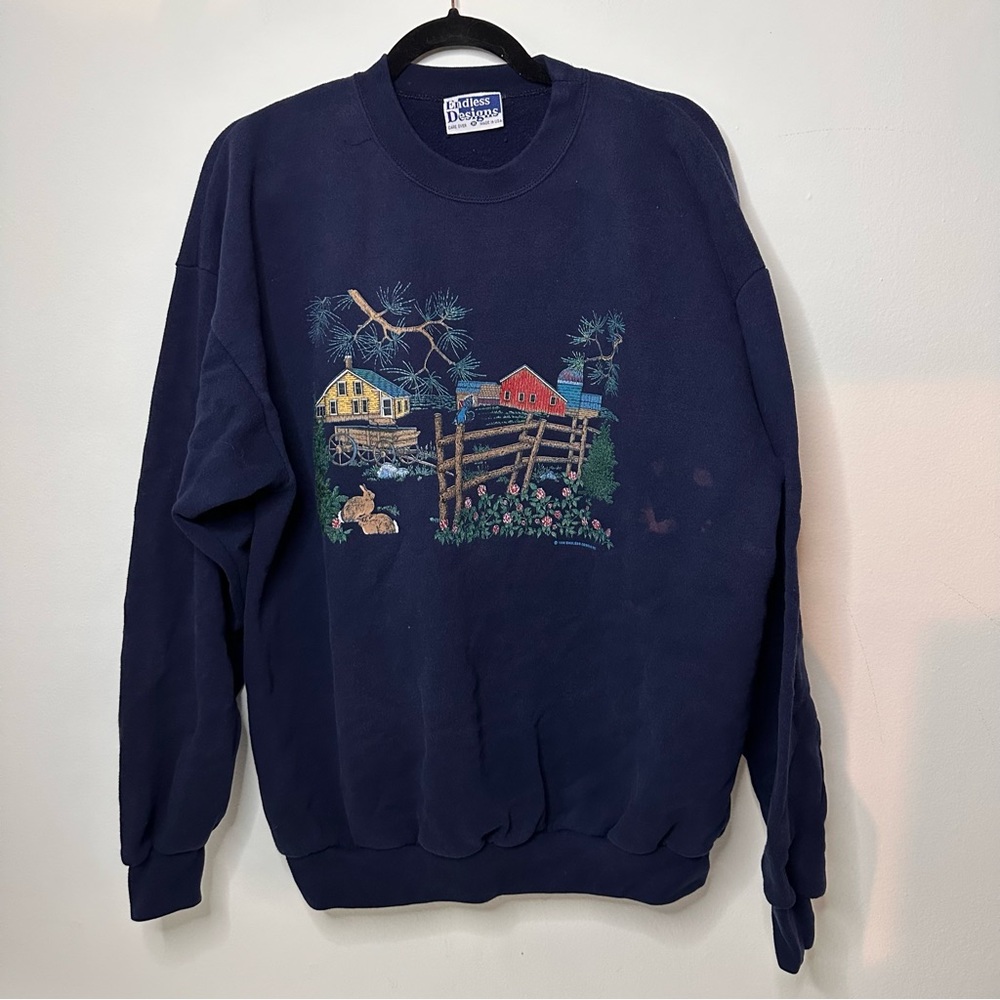 Vintage 90s cottage core sweatshirt size XL